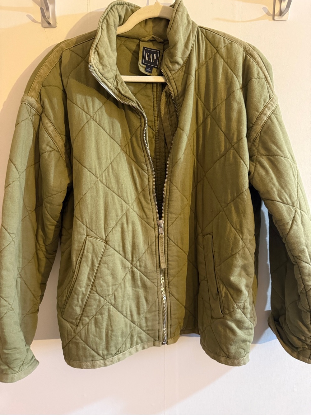 GAP Quilted Cotton Barn Jacket Olive Green Utility Coat Small